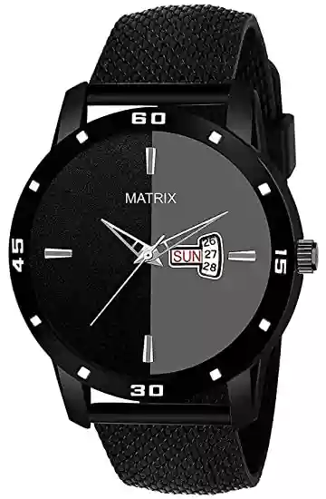 MATRIX Day & Date Analog Wrist Watch for Men & Boys (Black)